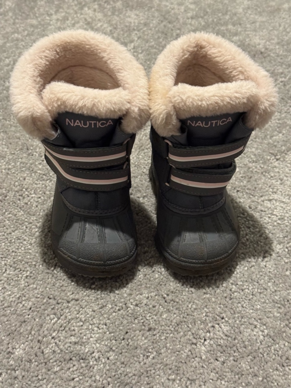 Nautica Kids Channing cold weather boots feature a faux fur lining